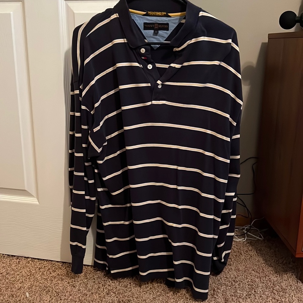 TOMMY hilfiger mens larger striped shirt